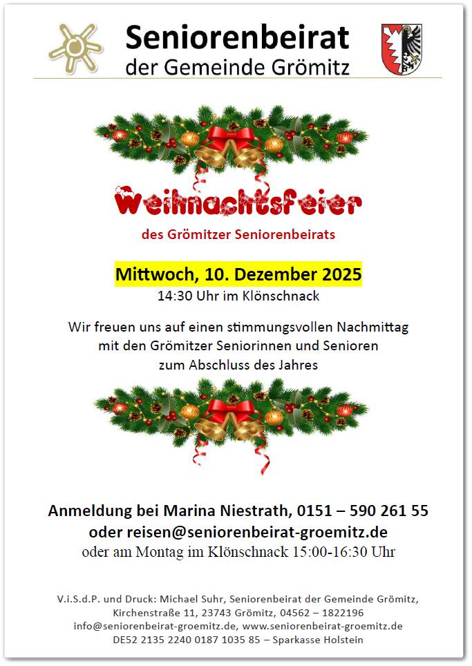 Du betrachtest gerade Weihnachtsfeier des Seniorenbeirats